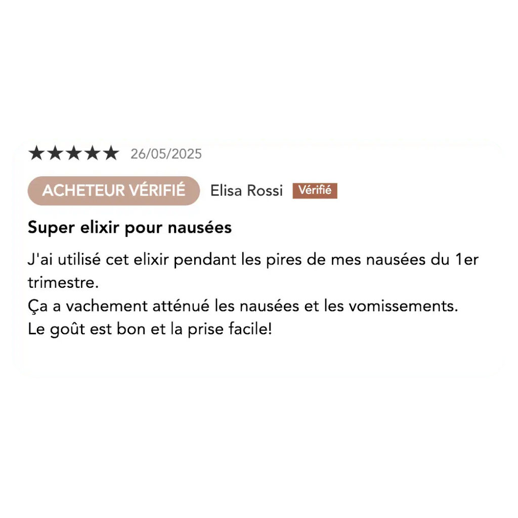 Elixir grossesse bio · Bébé & Moi · Nausées & Stress