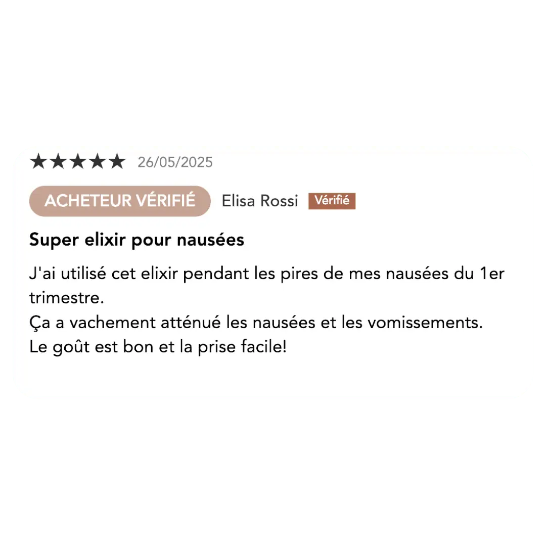 Elixir grossesse bio · Bébé & Moi · Nausées & Stress