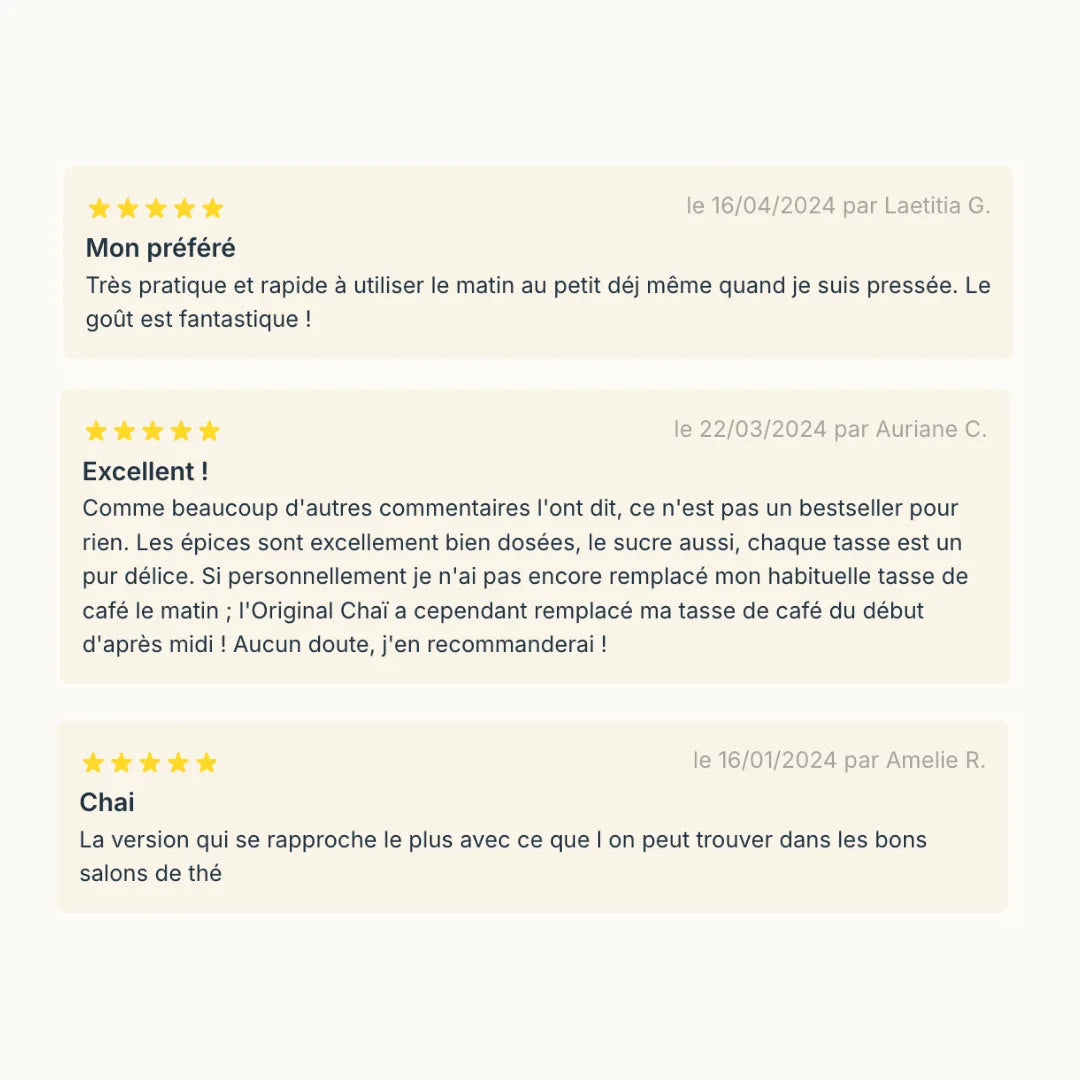 Original Chaï · Boisson Chaude Bio