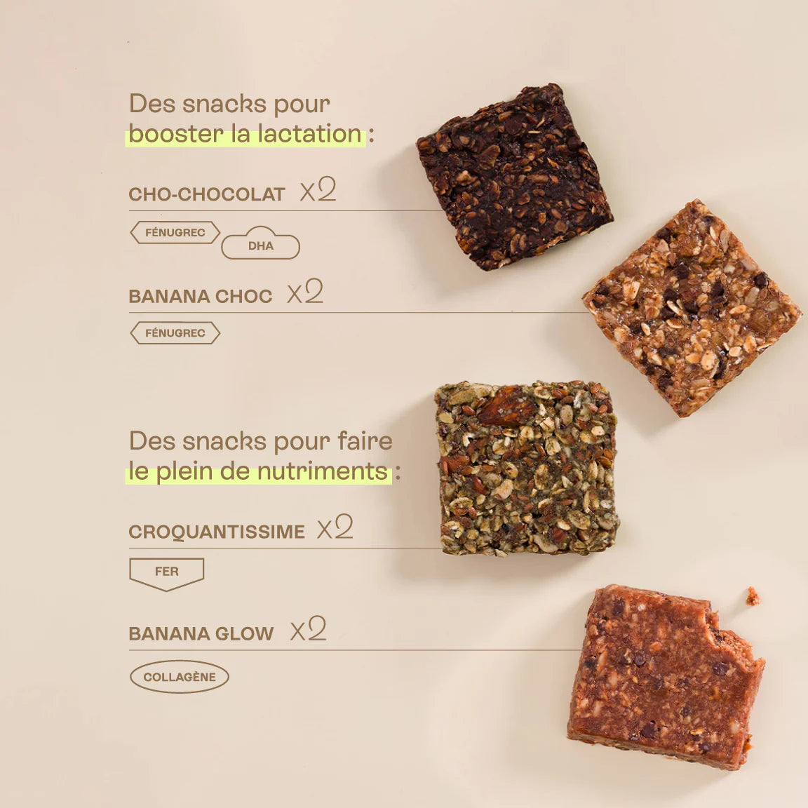 Pack découverte - 8 Snacks Allaitement
