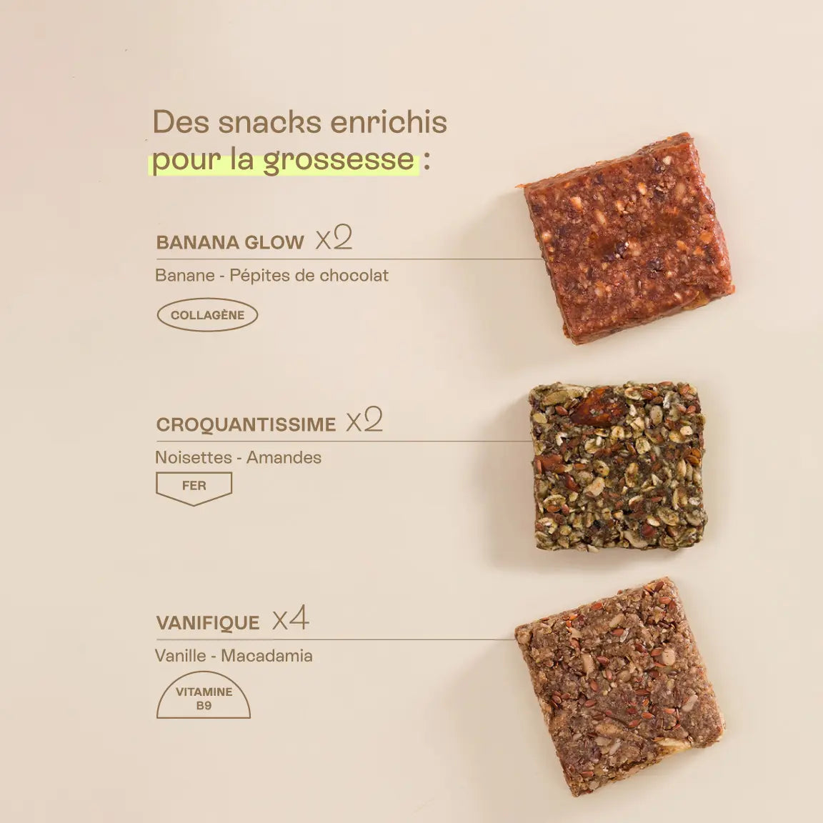 Pack découverte - 8 Snacks Grossesse