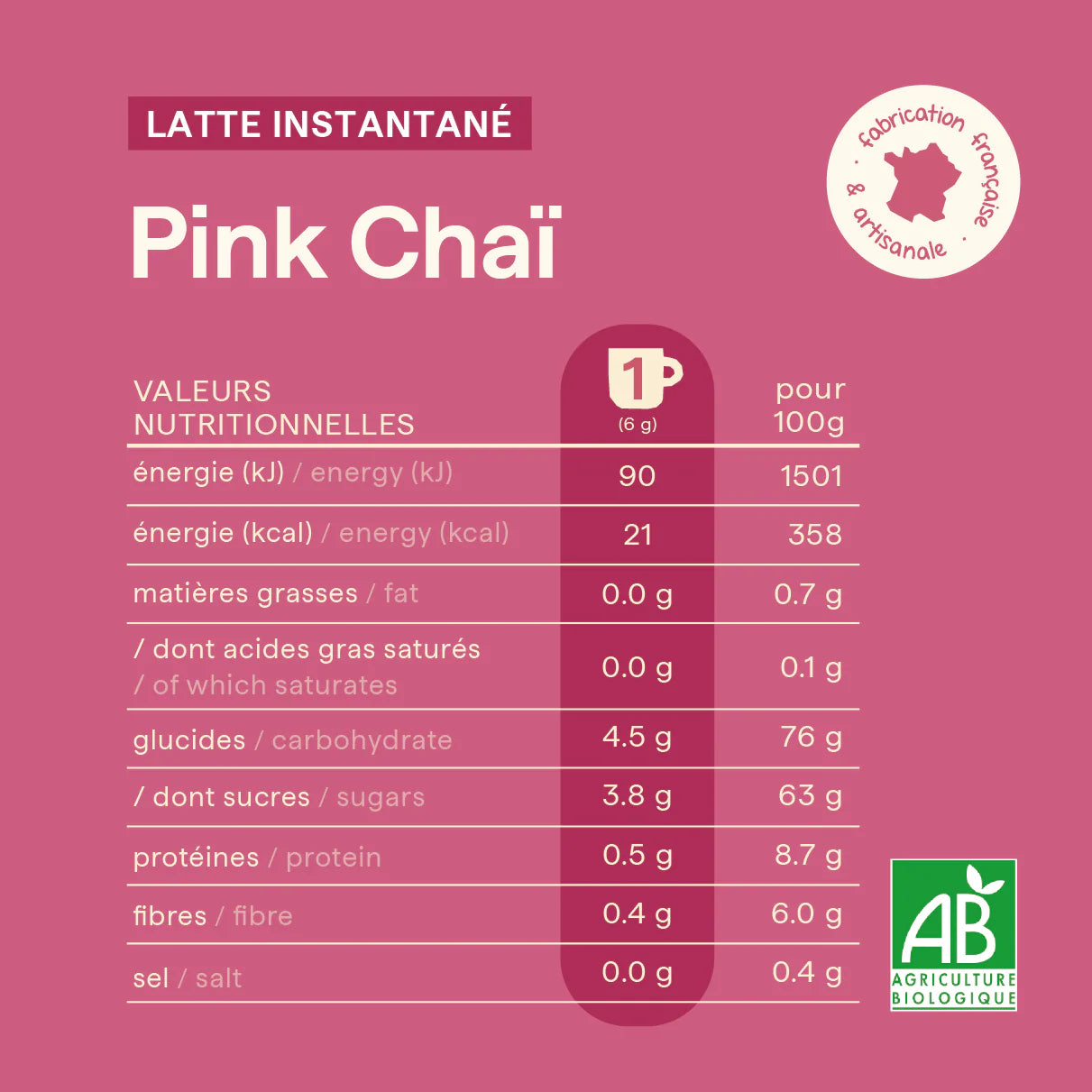 Pink Chaï Collagène Végétarien · Boisson Chaude Bio